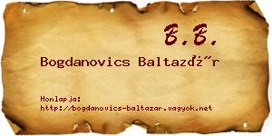 Bogdanovics Baltazár névjegykártya